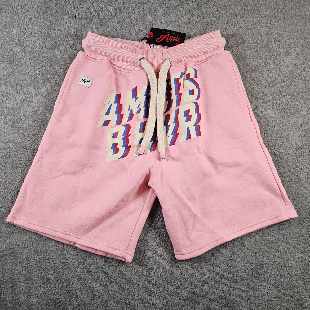 Rtgb Ambitious Behavior‎ Pink Graphic Fleece Shorts Mens Size Large AMBTS BHVR